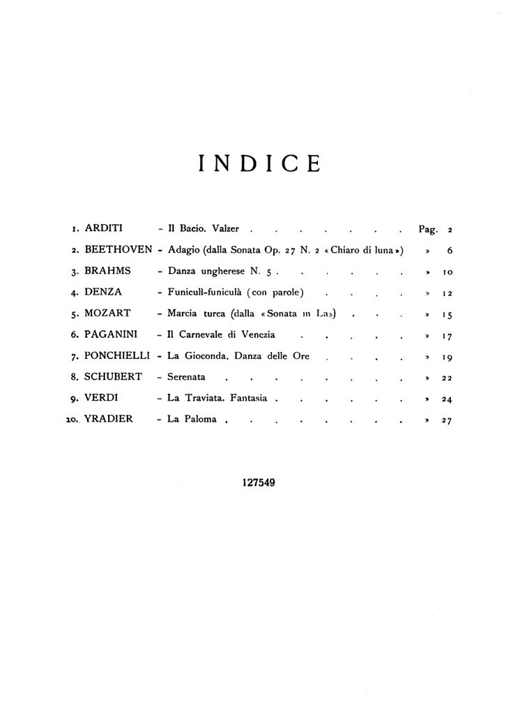 Perle Musicali .Album N. 2 - Pezzi Celebri